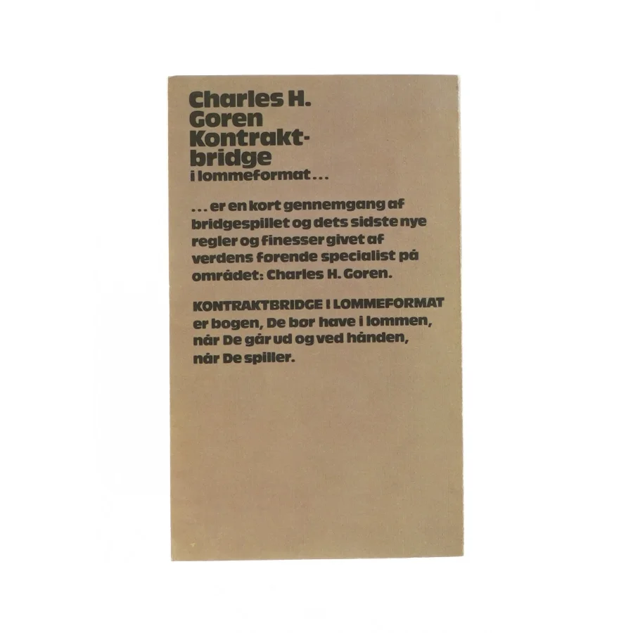 Kontraktbridge i lommeformat af Charles H. Goren (Bog)