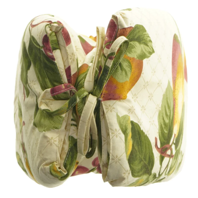 Quiltet tehætte med blomstermotiv (str. 30 x 20 cm)