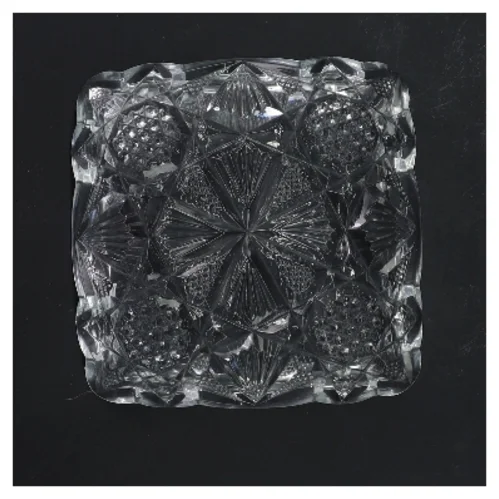 Glasfad med mønster (str. 13x13 cm)