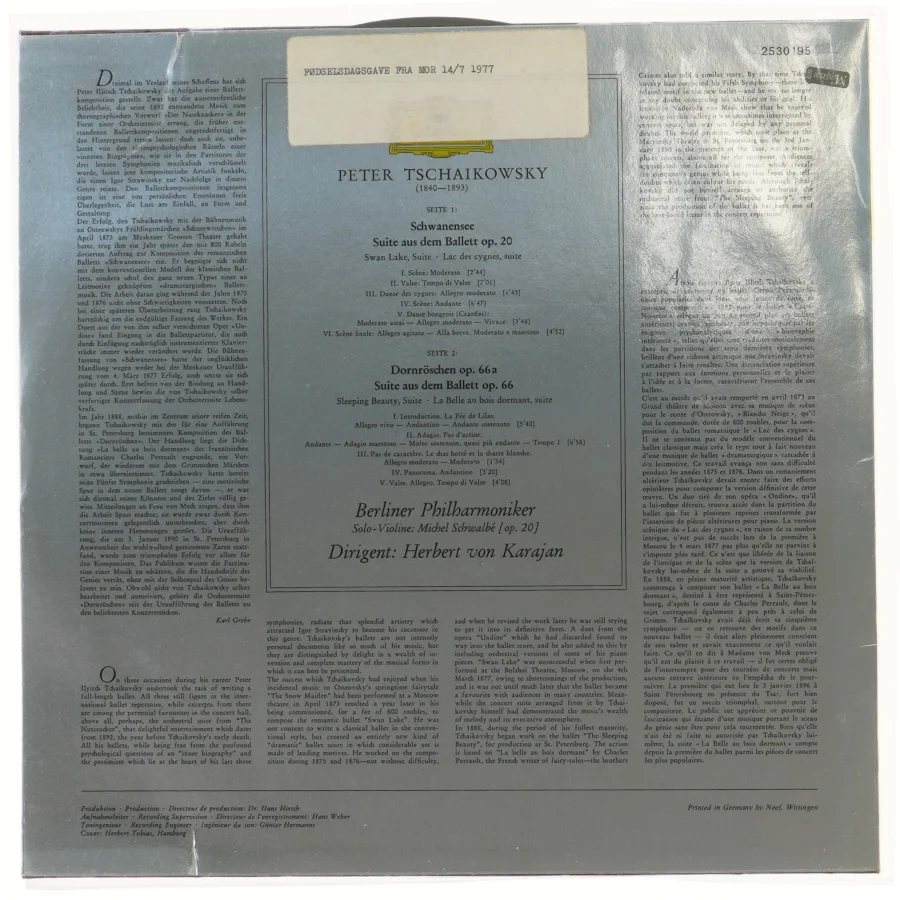 Peter Tchaikovsky LP - Swan Lake & The Sleeping Beauty
