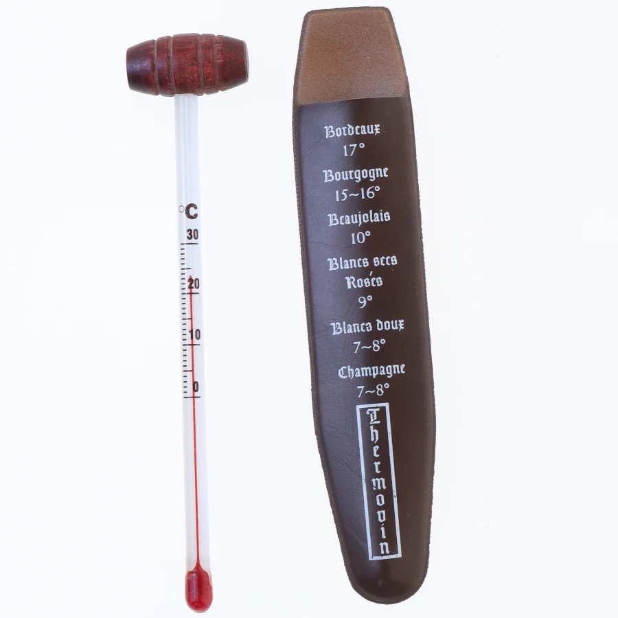 Vin termometer med beskyttende etui (str. 14,5 cm)