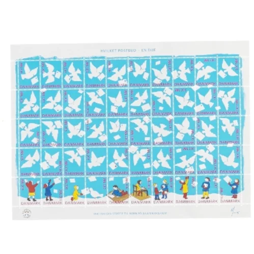 Frimærkeark med julemotiver (str. 25,5x19 cm)