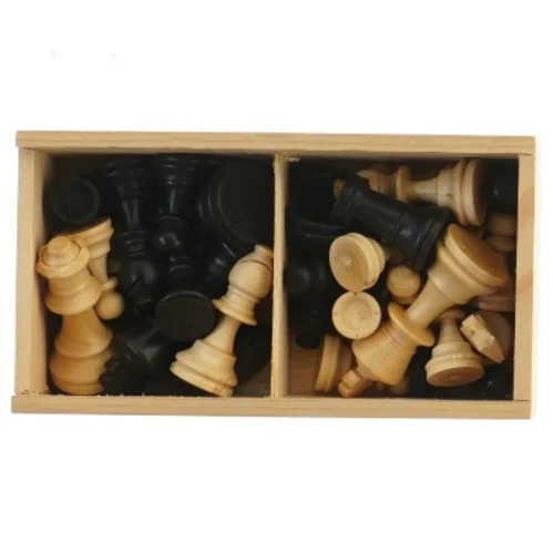 Skakbrikker i trækasse (str. 17,5x9,5 cm)