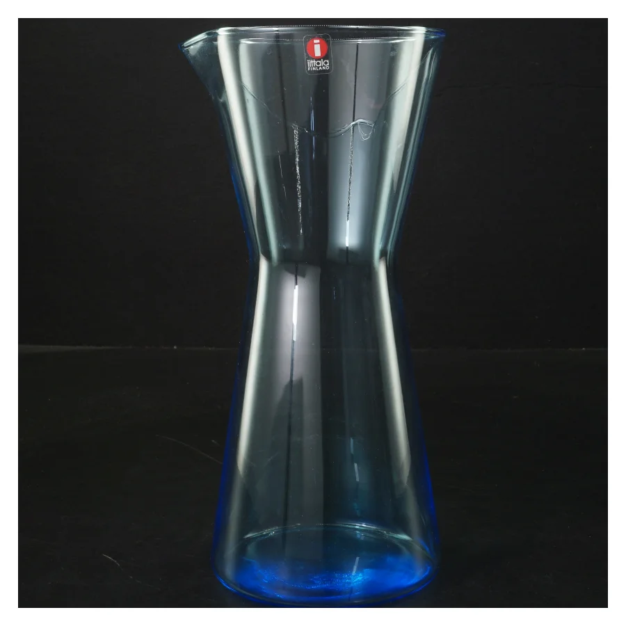 Blå glasvase fra Iittala fra Iittala (str. Ø 10 cm længde 22 cm)