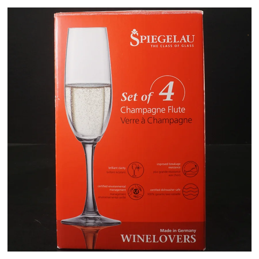 Champagneglas sæt, 4 stk fra Spiegelau (str. 4 stk Ø 4,5 cm længde 22 cm)