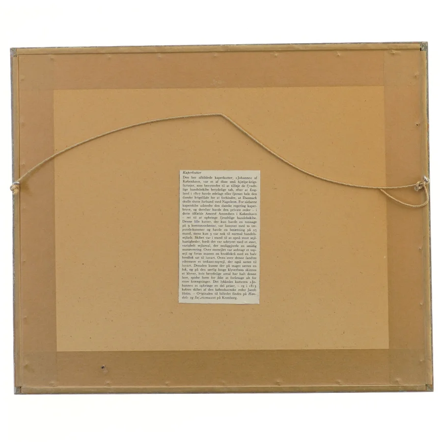 Indrammet billede af skib (str. 36x30 cm)