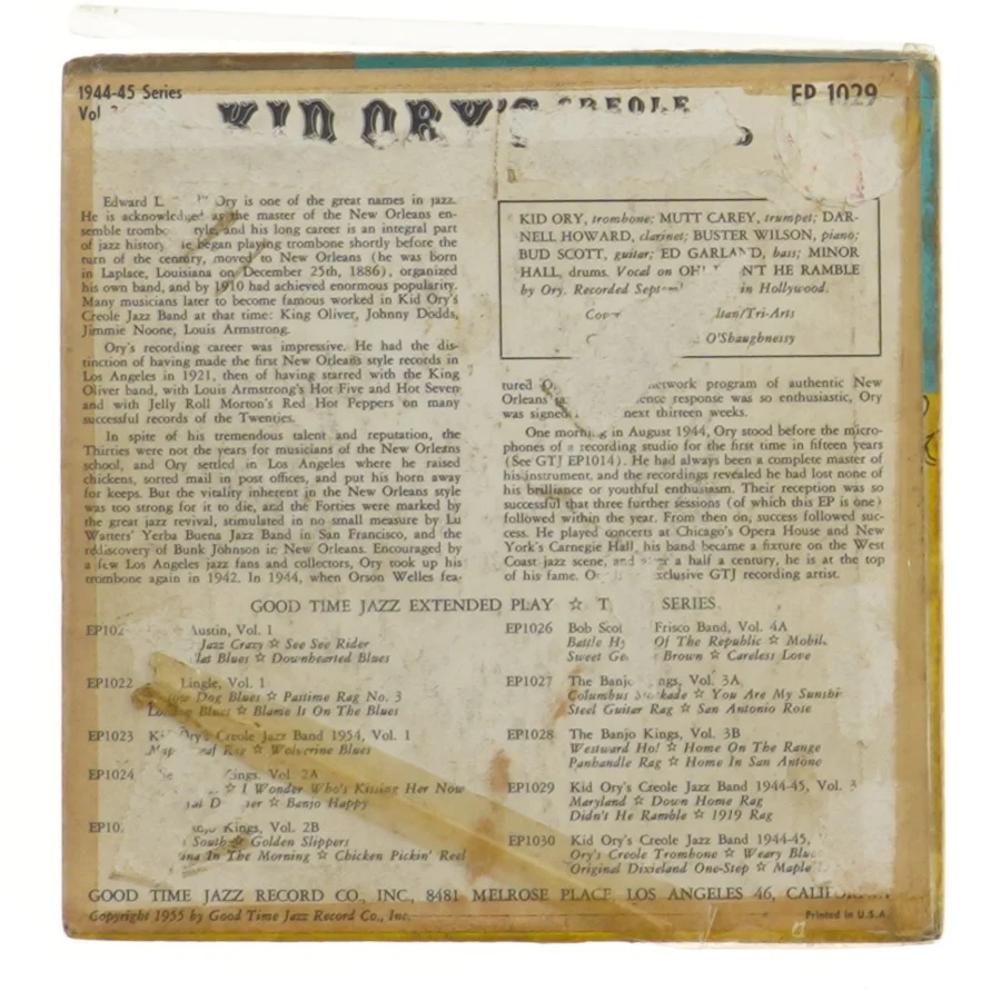 Kid Ory's Creole Jazz Band Vol. 3 EP
