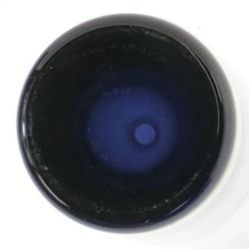 Blå glasvase (str. 17x5,5 cm)