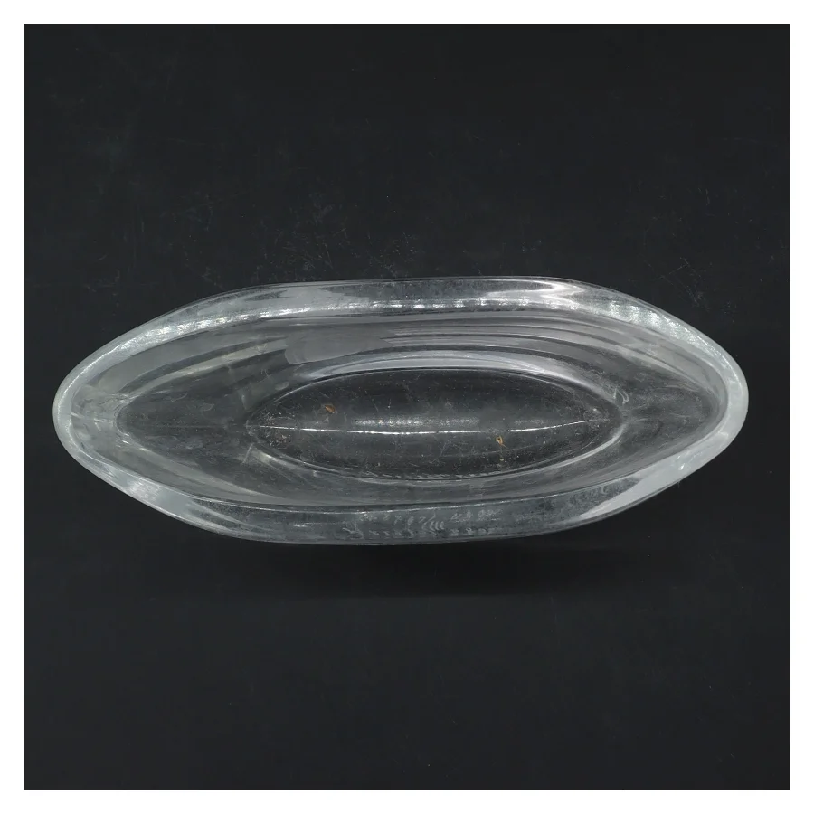 Glasvase med graveret motiv (str. 16x11 cm)