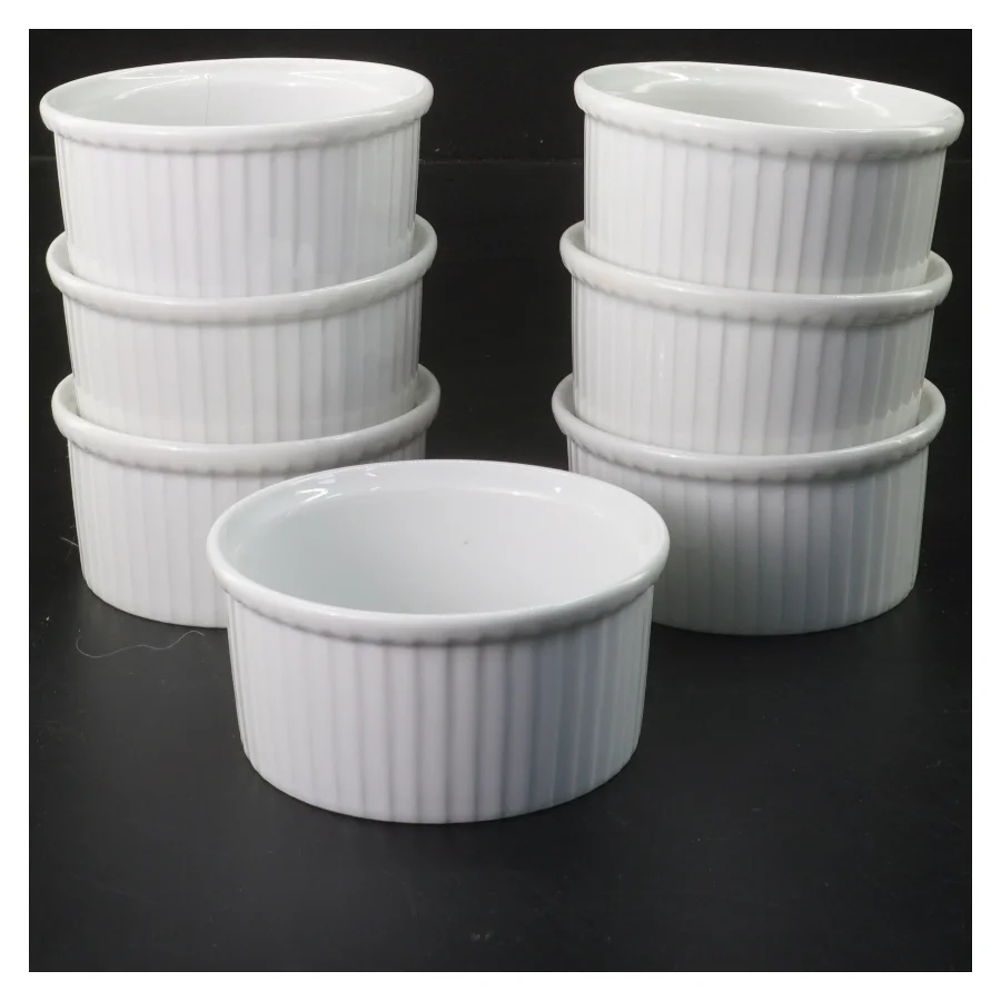 Porcelæns ramekiner (str. 7 stk Ø 9 cm)