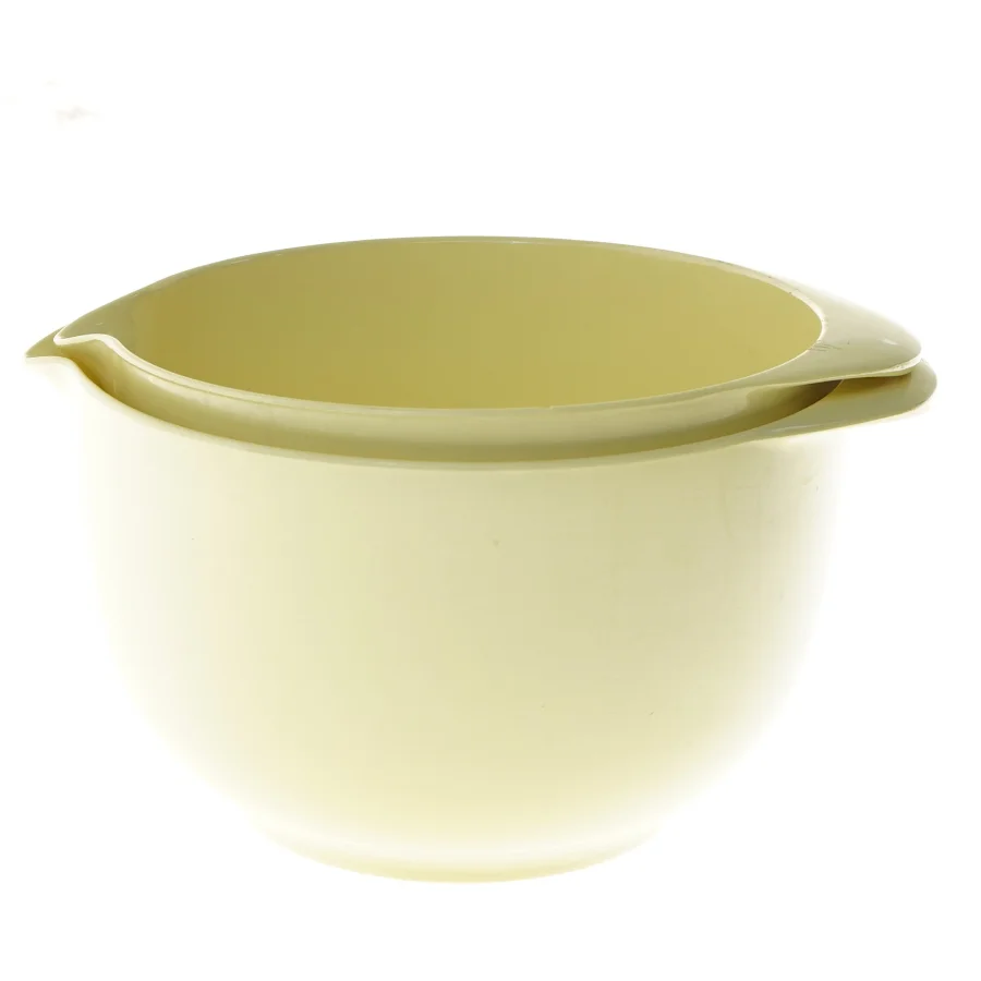 Gul plastik røreskål sæt fra Rosti (str. Ø 20 og 18 cm)