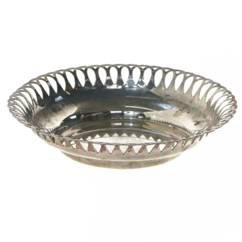 Dekorativ sølvfad (str. Ø 20 cm)