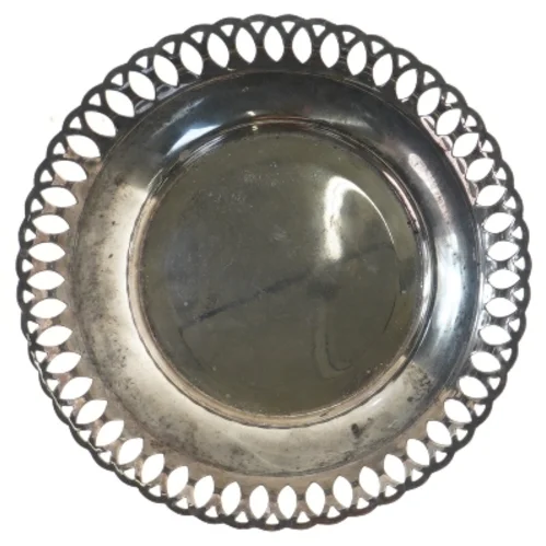 Dekorativ sølvfad (str. Ø 20 cm)