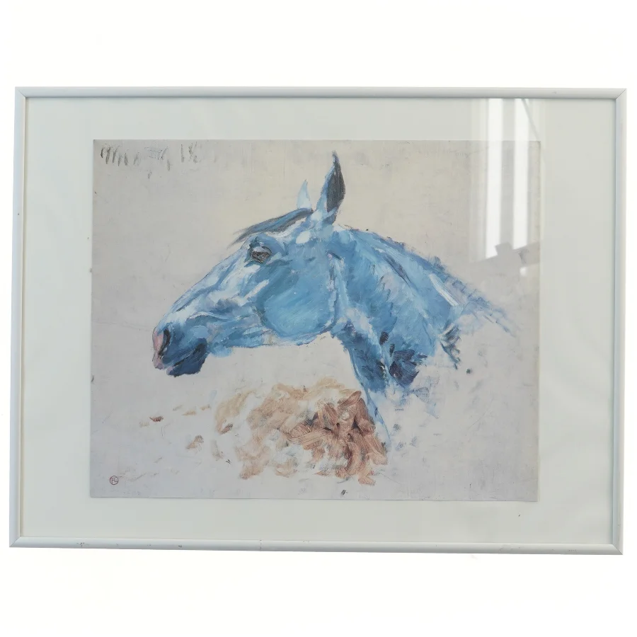 Indrammet billede af hest (str. 41x31 cm)
