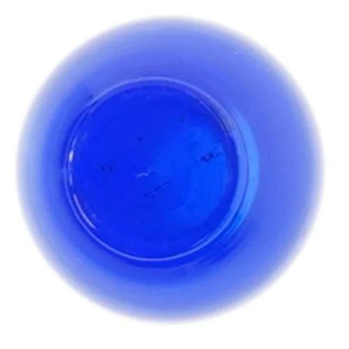 Lille blåt glasvase (str. 9 cm)