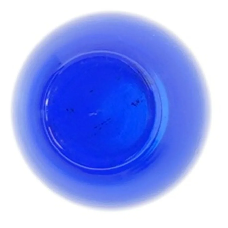 Lille blåt glasvase (str. 9 cm)