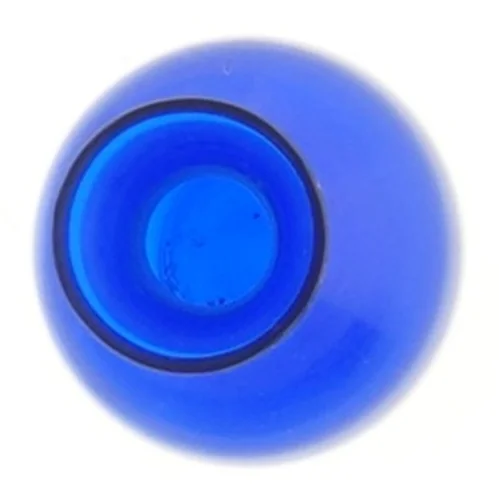 Lille blåt glasvase (str. 9 cm)