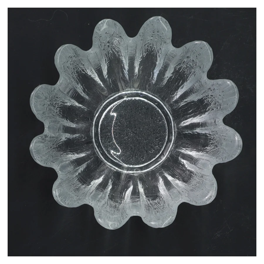 Glasblomst skål (str. Ø 13,5 cm længde 9 cm)