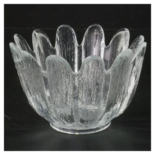 Glasblomst skål (str. Ø 13,5 cm længde 9 cm)