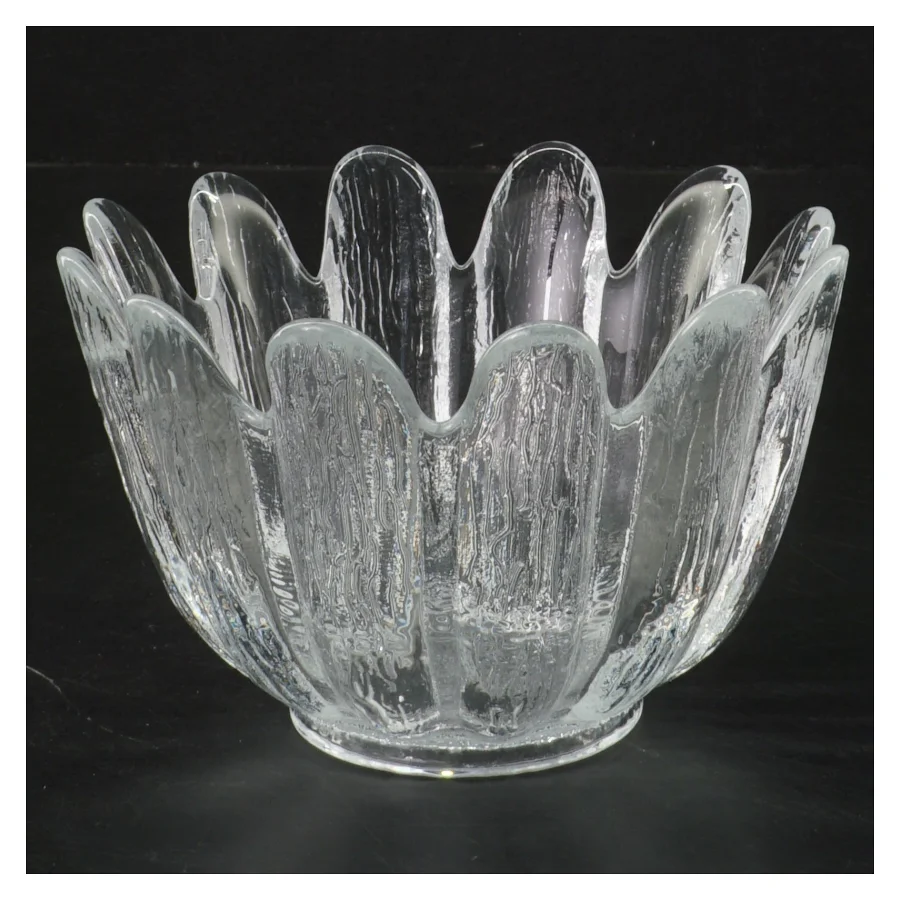 Glasblomst skål (str. Ø 13,5 cm længde 9 cm)