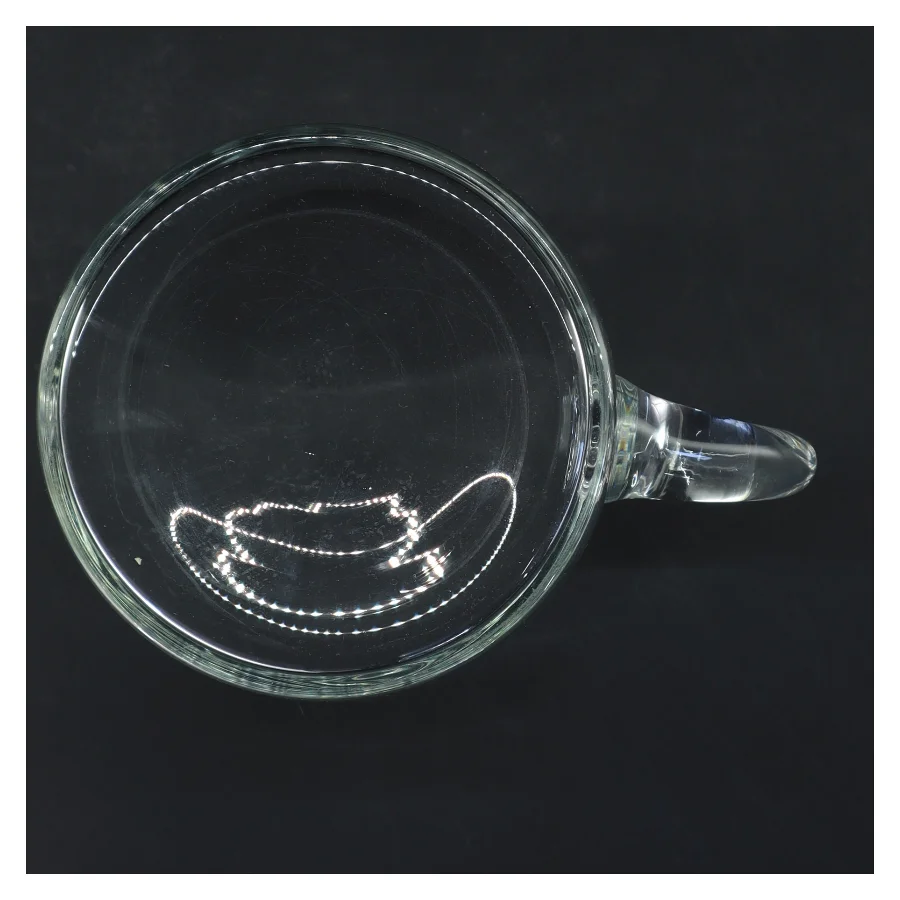 Glaskande med hank (str. Ø 10,5 cm længde 17 cm)