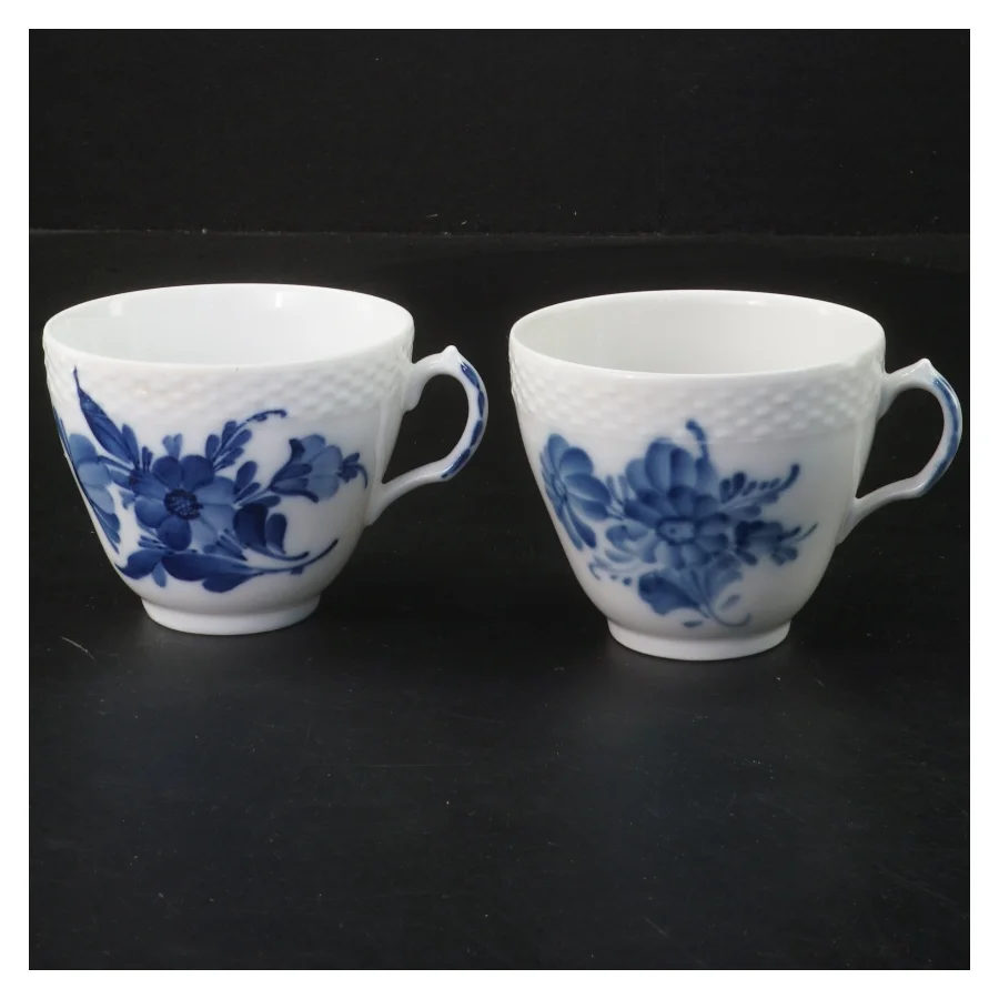 Kaffekopper med blå blomst motiv fra Royal Copenhagen (str. 2 stk Ø 8,5 cm)