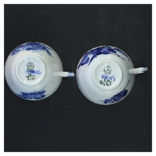 Kaffekopper med blå blomst motiv fra Royal Copenhagen (str. 2 stk Ø 8,5 cm)