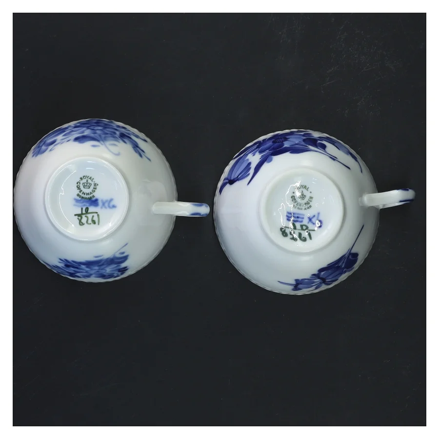 Kaffekopper med blå blomst motiv fra Royal Copenhagen (str. 2 stk Ø 8,5 cm)