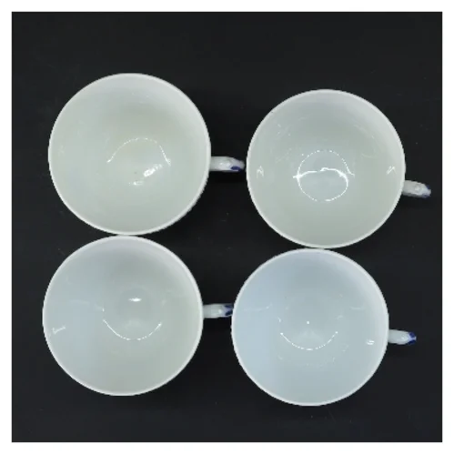 4 kopper med blå blomst motiv fra Royal Copenhagen (str. 4 stk Ø 8,5 cm)