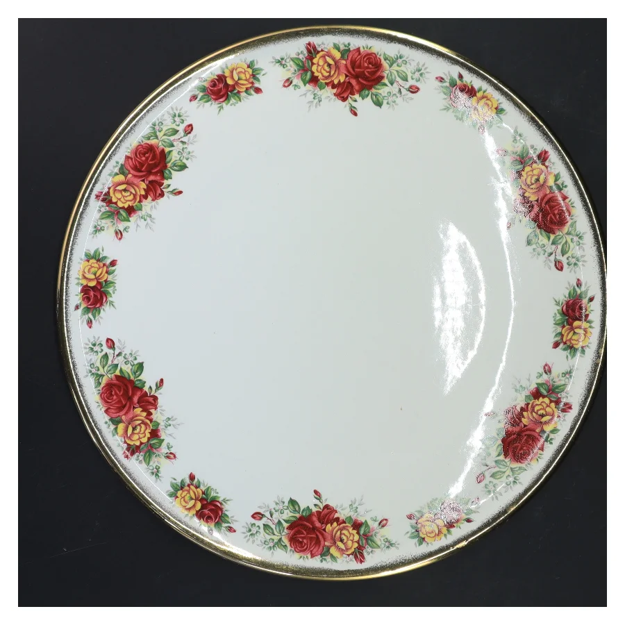 Tallerken med blomster (str. Ø 28 cm)