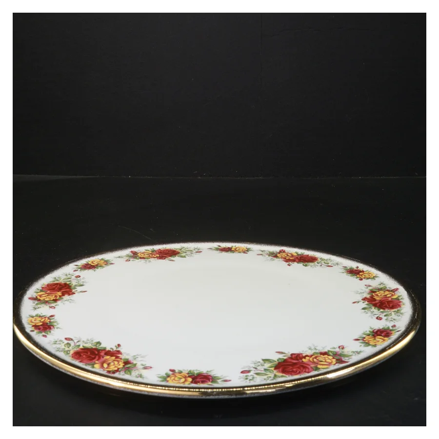 Tallerken med blomster (str. Ø 28 cm)