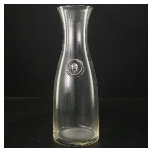 Glaskaraffel med emblem (str. Ø 7,5 cm længde 27,5 cm)