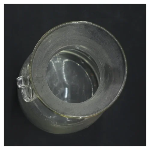 Glaskaraffel med emblem (str. Ø 7,5 cm længde 27,5 cm)