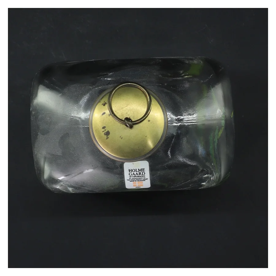 Glasflaske med låg fra Holmegaard (str. 18 cm)