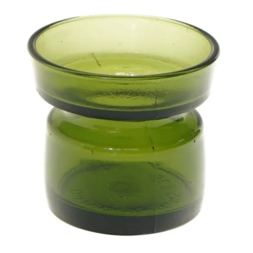 Grøn glas vase (str. Ø 7,5 cm længde 6,5 cm)