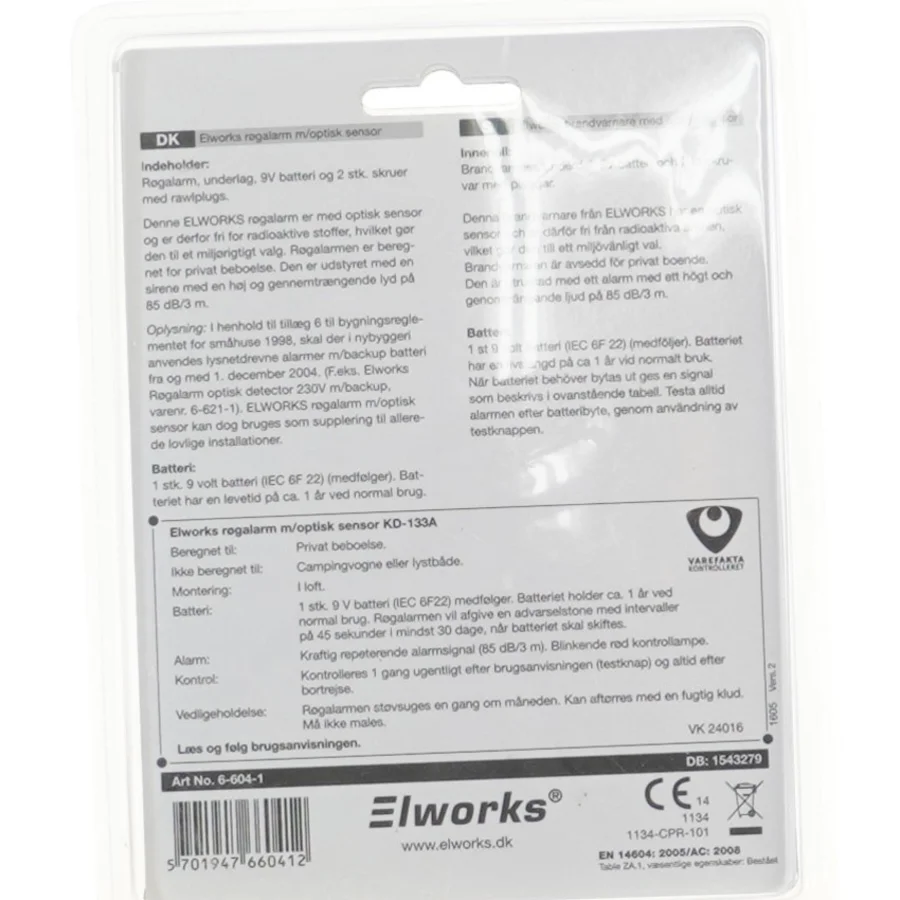 Optisk røgalarm Elworks fra Elworks (str. 10,5 cm)