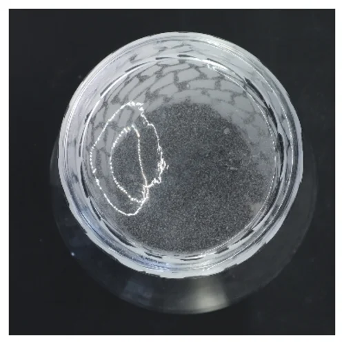 Glasvase med hvidt mønster (str. Ø 15 cm længde 21,5 cm)