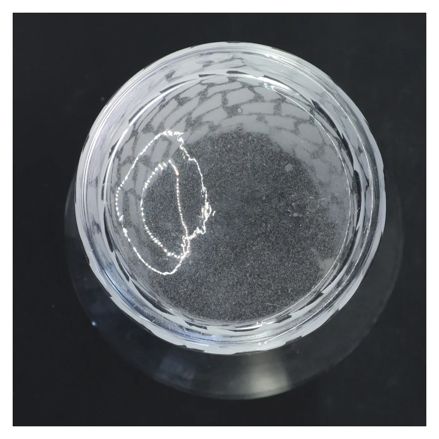 Glasvase med hvidt mønster (str. Ø 15 cm længde 21,5 cm)