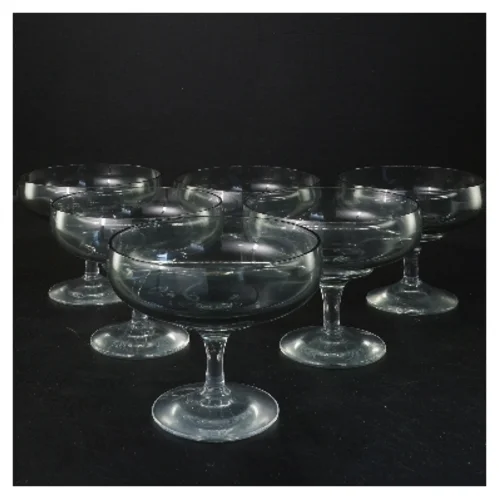 Sæt af 6 glas skåle (str. 6 stk Ø 11 cm længde 9,5 cm)