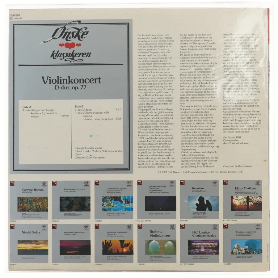 Brahms Violinkoncert LP