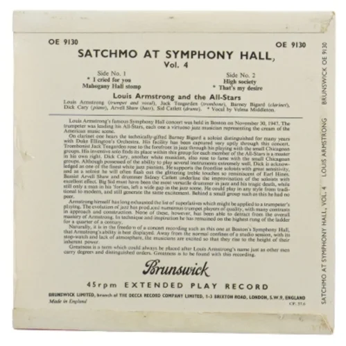 Louis Armstrong EP: Satchmo at Symphony Hall, Vol. 4