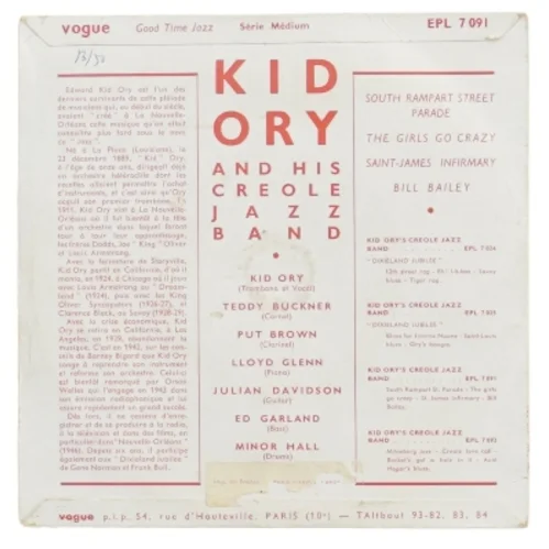 Kid Ory's Creole Jazz Band 1953 Vol. 1 EP