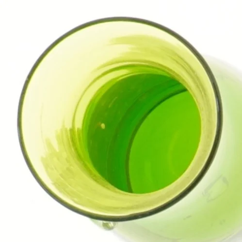 Grøn glasvase (str. 22x7,5 cm)