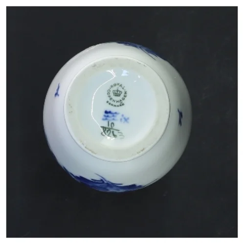 Blå blomst porcelæns vase fra Royal Copenhagen (str. Ø 7 cm længde 18 cm)