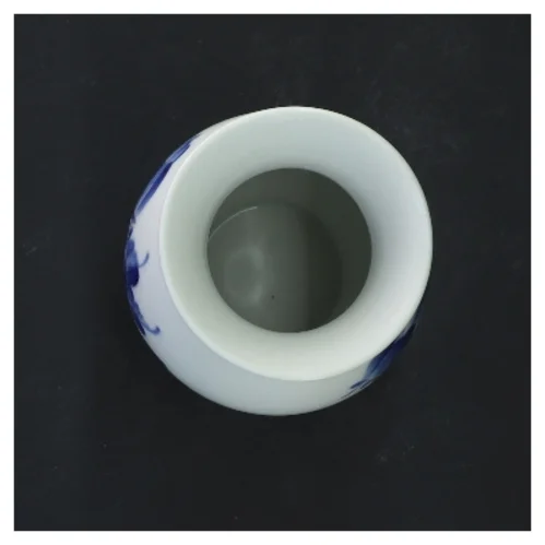 Blå blomst porcelæns vase fra Royal Copenhagen (str. Ø 7 cm længde 18 cm)