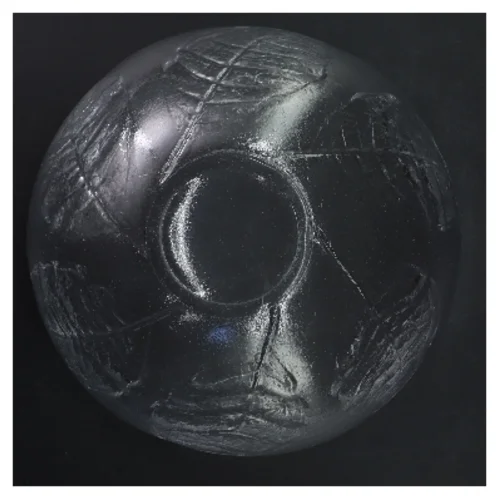 Glas skål med bladmønster (str. Ø 23 cm)