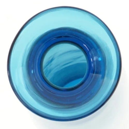 Blå glasvase (str. 36x8,5 cm)