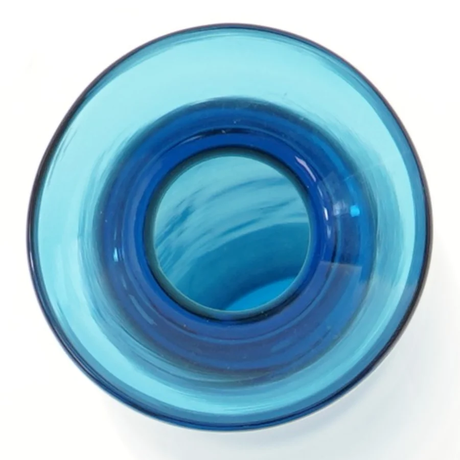 Blå glasvase (str. 36x8,5 cm)