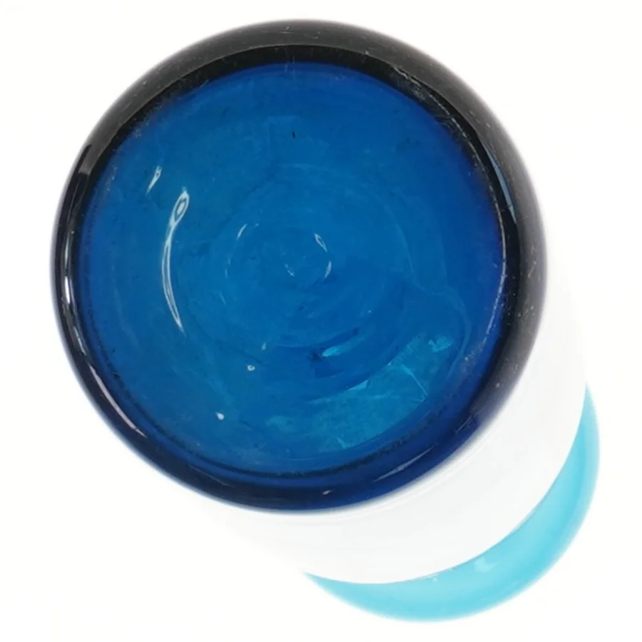 Blå glasvase (str. 36x8,5 cm)