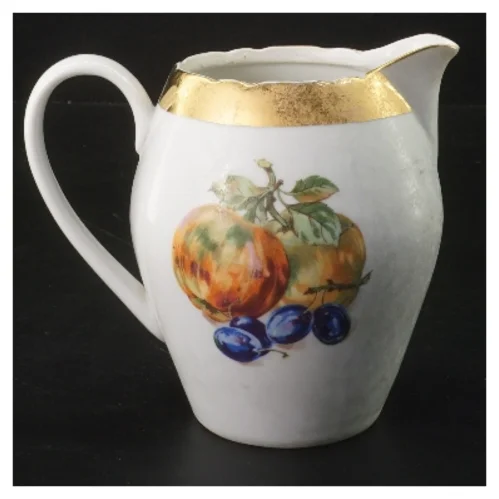 Porcelænskande med frugtmotiv (str. 12 cm)